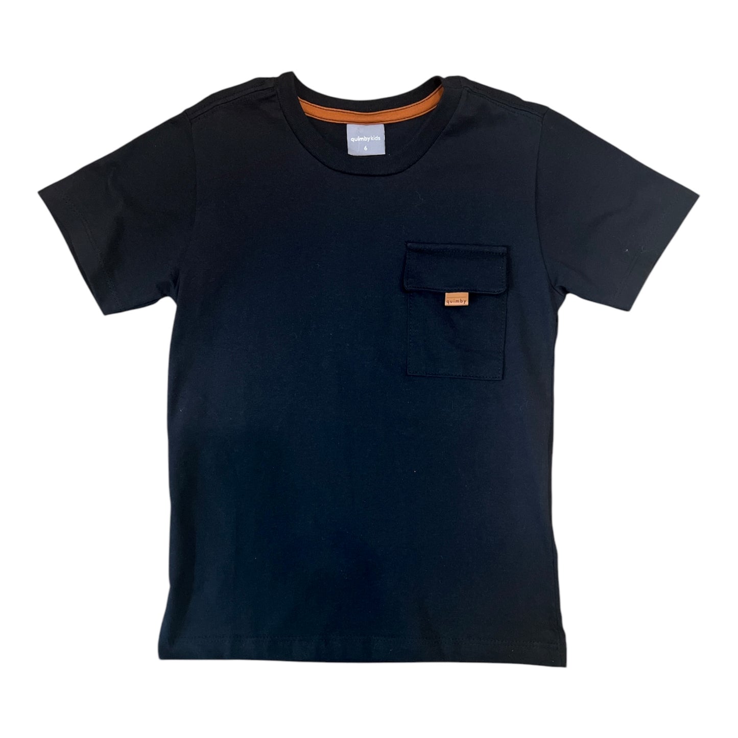 T-shirt uni noir avec poche