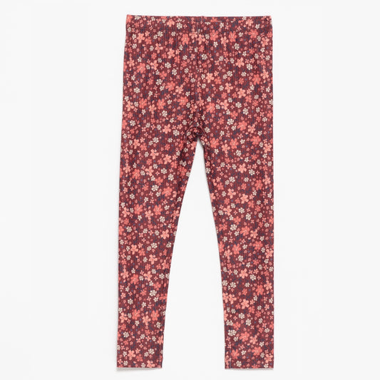 Legging côtelé fleuri